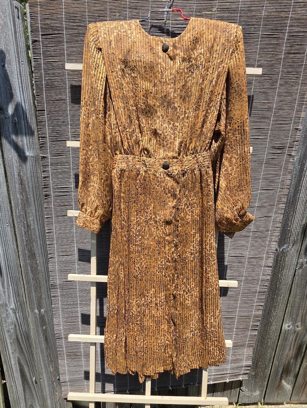 vintage 1980s Leslie Fay sheer animal-print midi dress 10